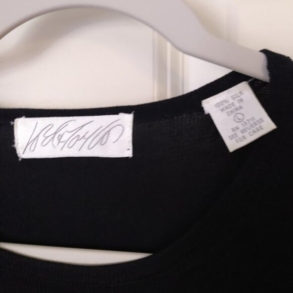 Lord & Taylor; Black pullover 100% silk sweater. Size large. - Picture 2 of 3